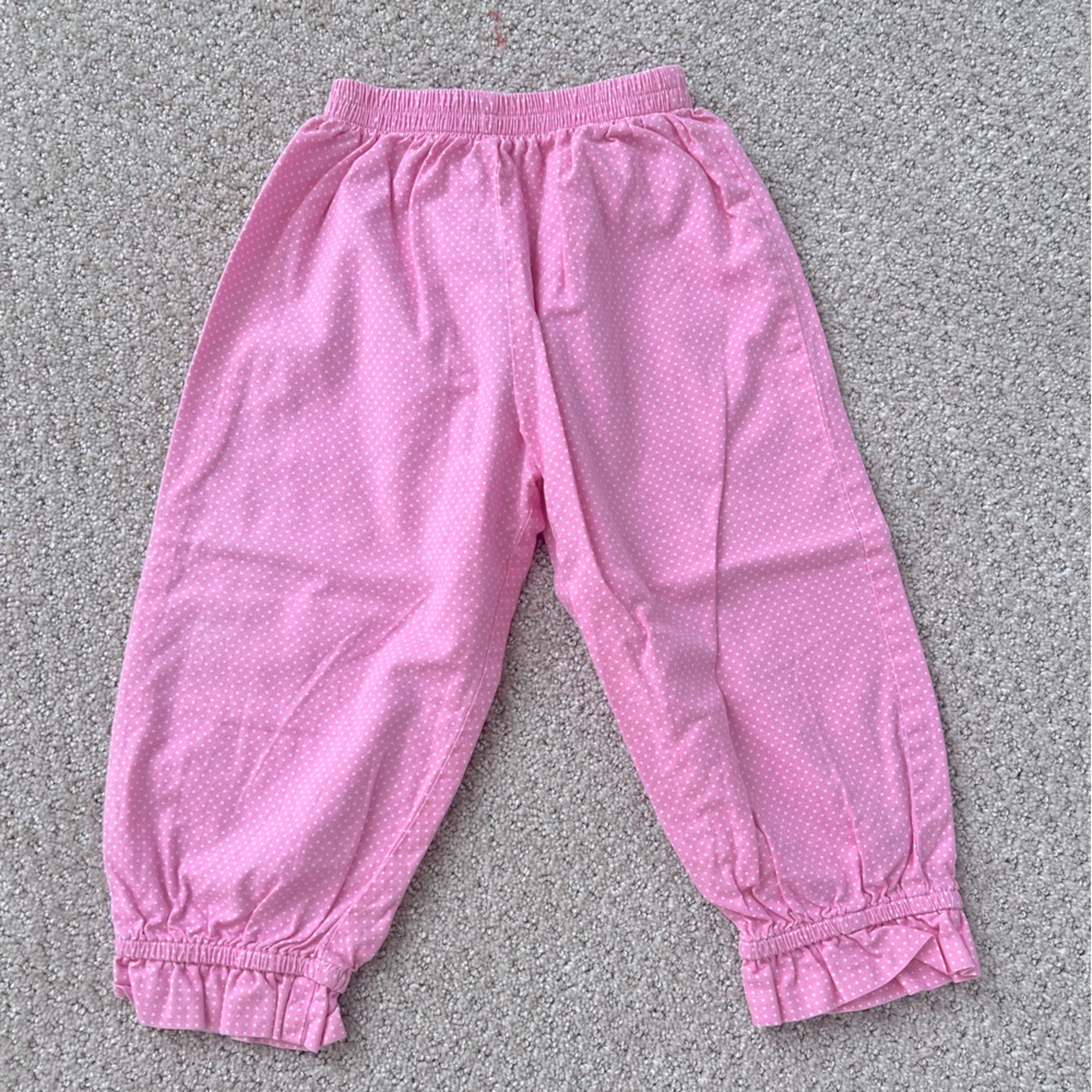 Pink polka dot bubble pants